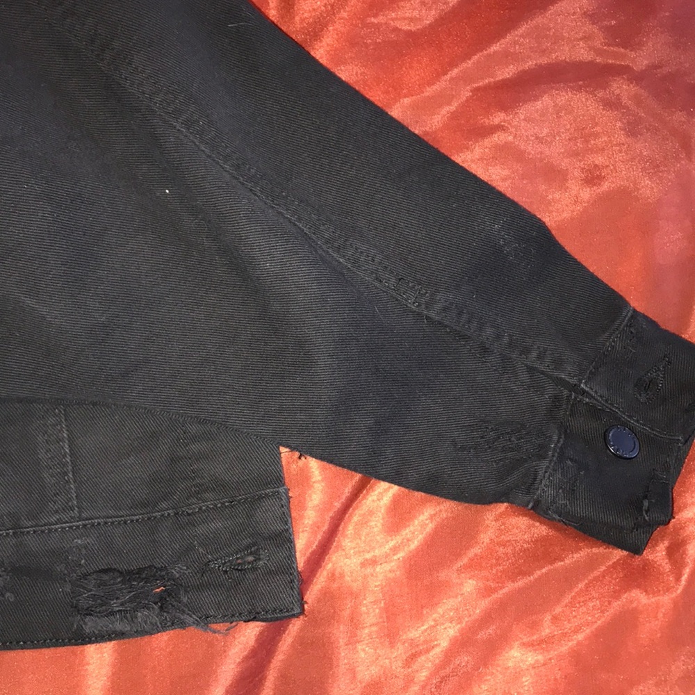 A black denim gothic print jacket - Picture 6 of 6